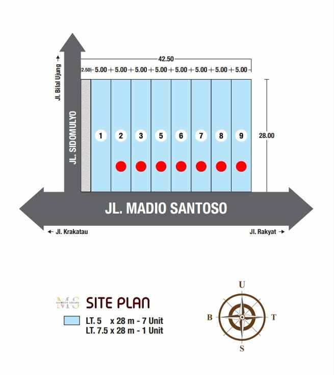 dijual ruko gudang kantor jalan madio santoso medan