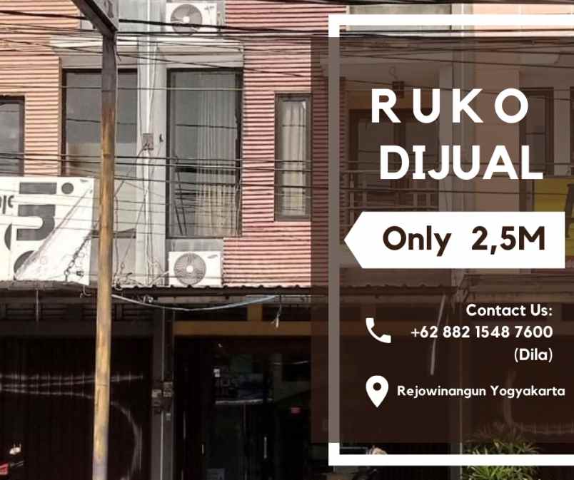 dijual ruko gudang kantor rejowinangun kec kotagede