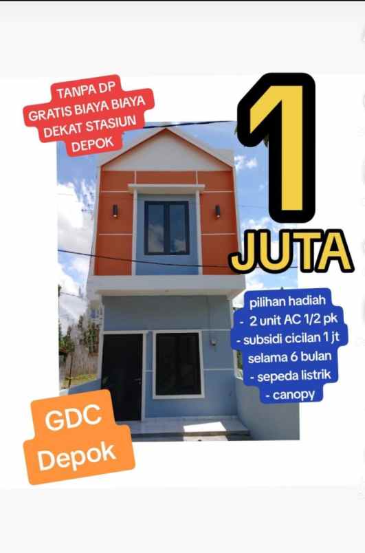 dijual rumah 2 lantai di depok 400 juta an