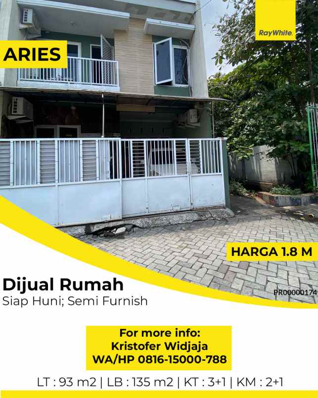 dijual rumah aries surabaya timur