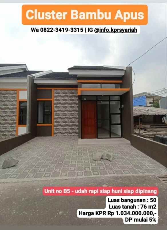 dijual rumah bambu apus cipayung