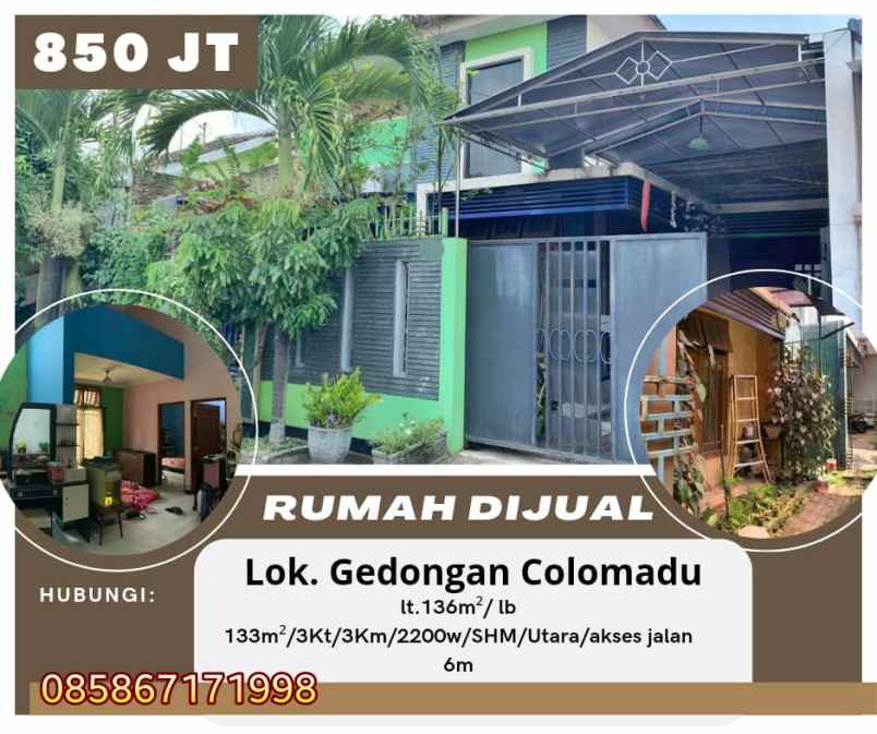 dijual rumah cluster terawat dekat tugu boto colomadu