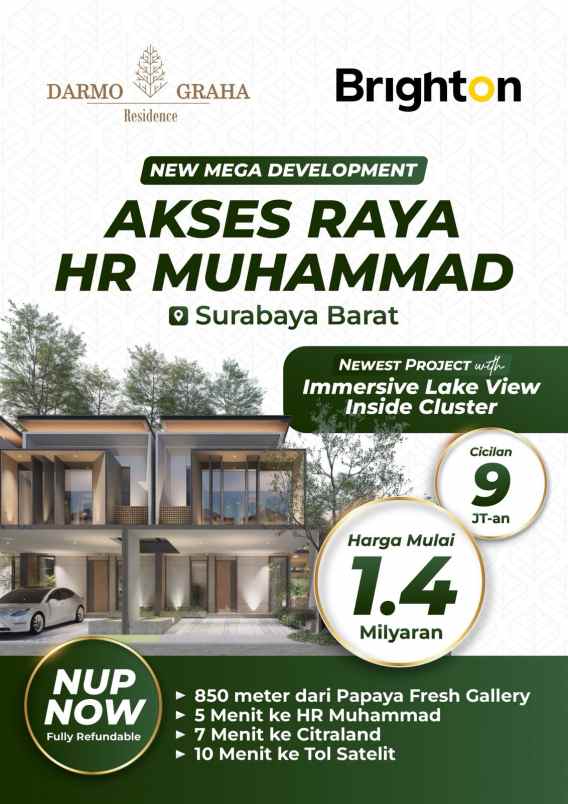 dijual rumah darmo permai