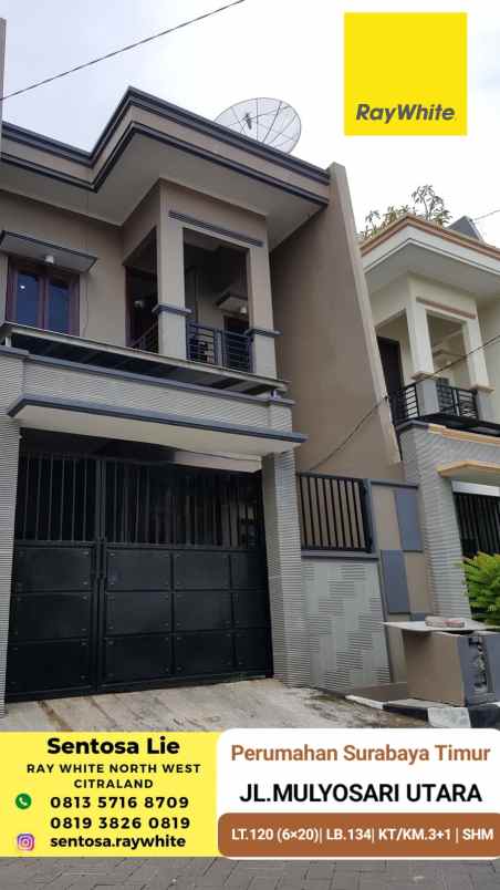 dijual rumah jalan mulyosari prima