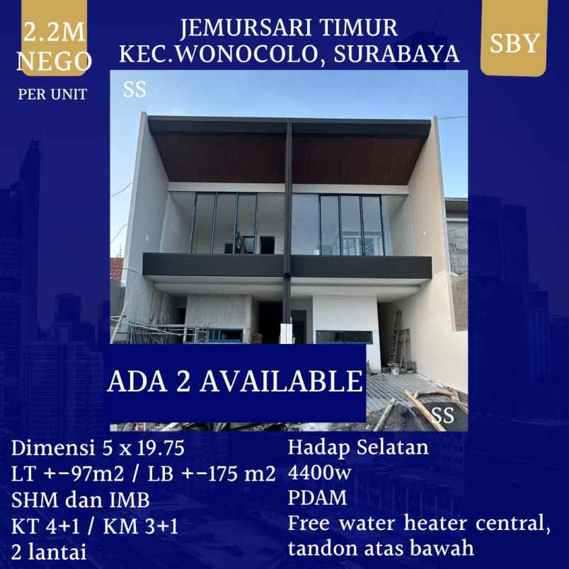 dijual rumah jemursari timur