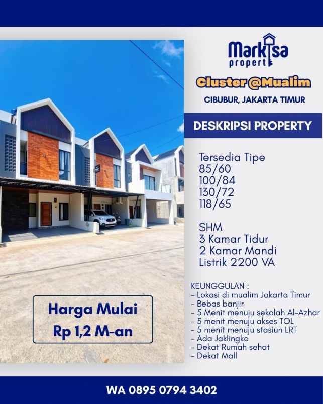 dijual rumah jl mualim aminudin cibubur
