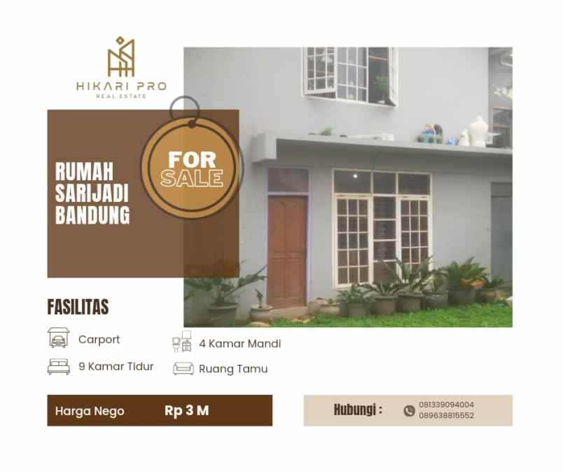 dijual rumah kel sarijadi kec sukasari