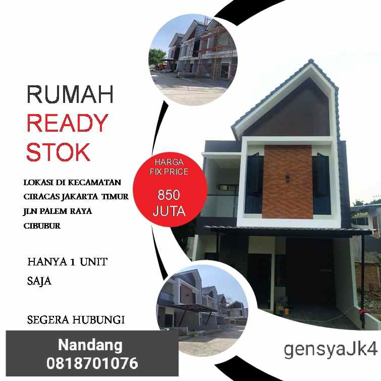 dijual rumah kp blk duku cibubur