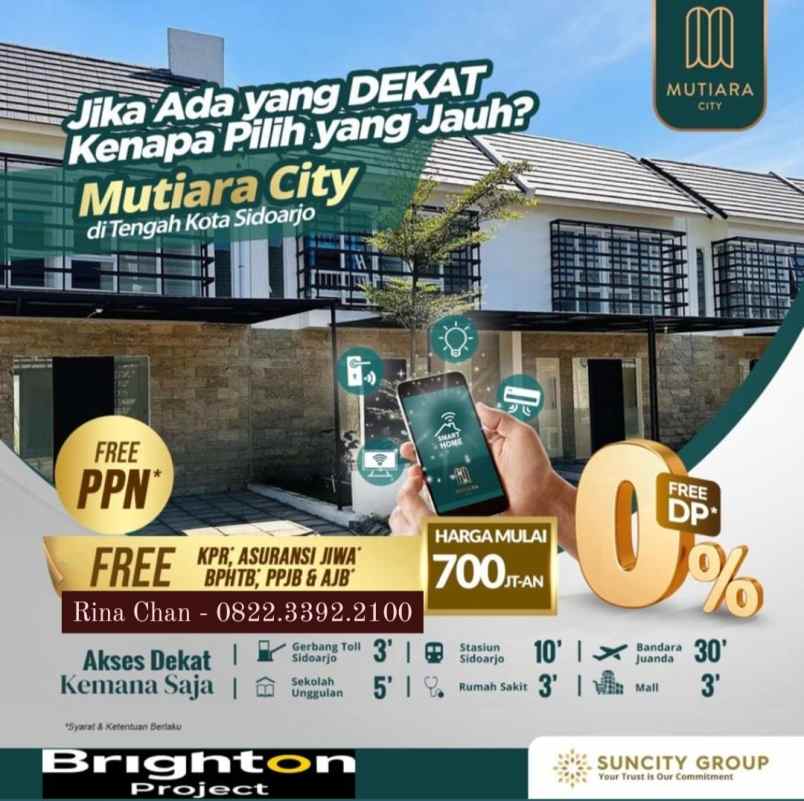 dijual rumah mutiara city