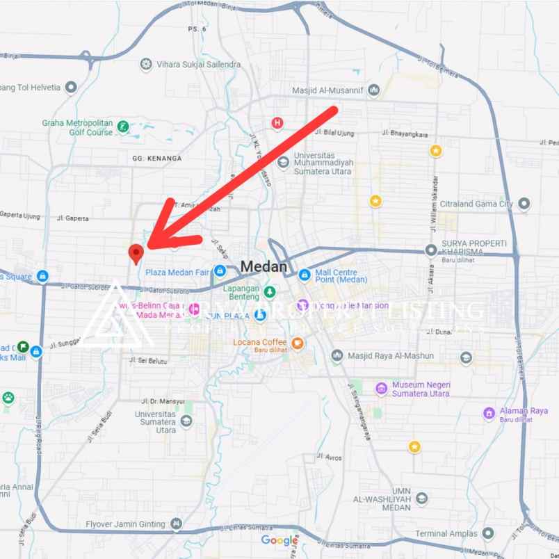 dijual tanah dan bangunan kapten muslim medan helvetia