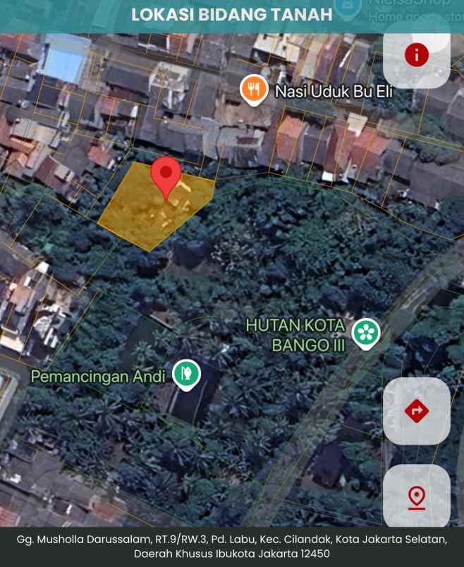 dijual tanah gang musholla darussalam