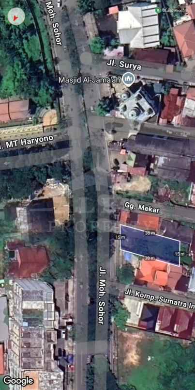 dijual tanah jalan m sohor