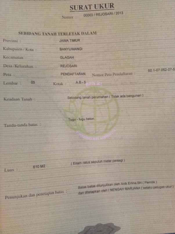 dijual tanah jalan mutiara 2 rejosari