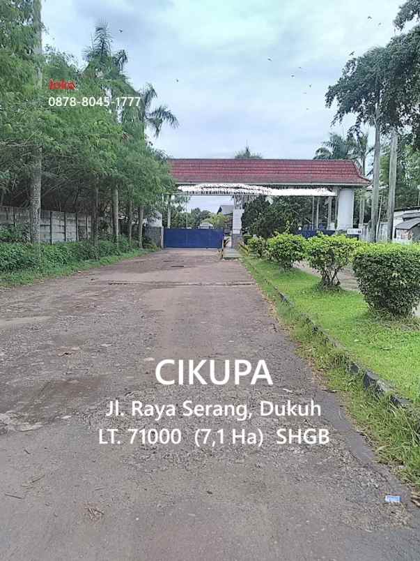 dijual tanah jl raya serang