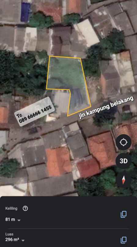 dijual tanah kampung belakang kamal