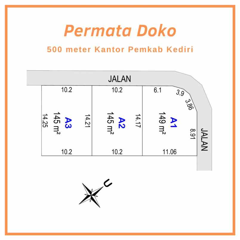 dijual tanah kavling kediri area doko legalitas shm