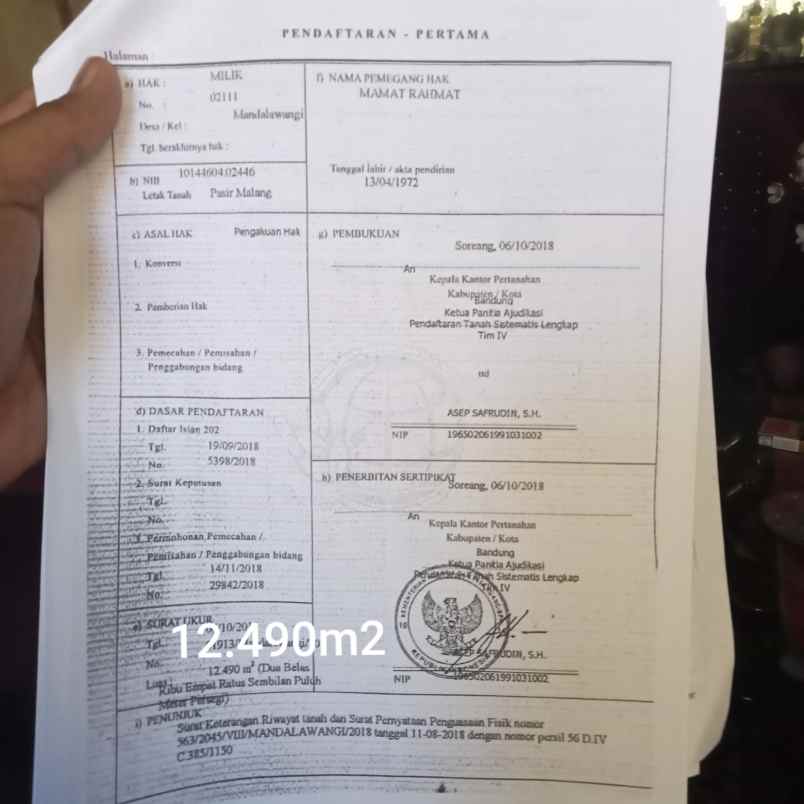 dijual tanah mandalawangi