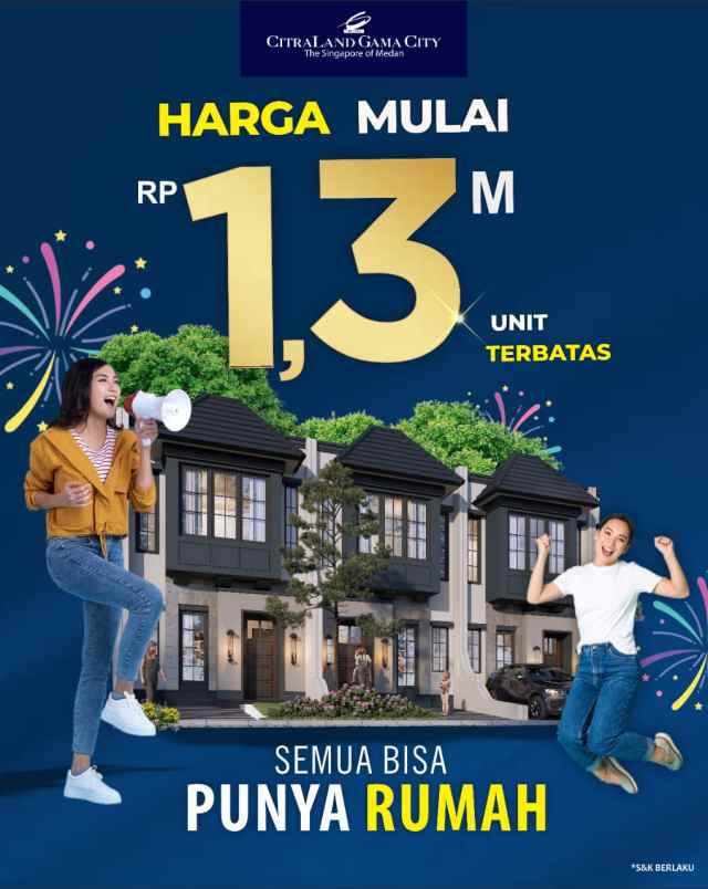 dijual villa citraland gama city type