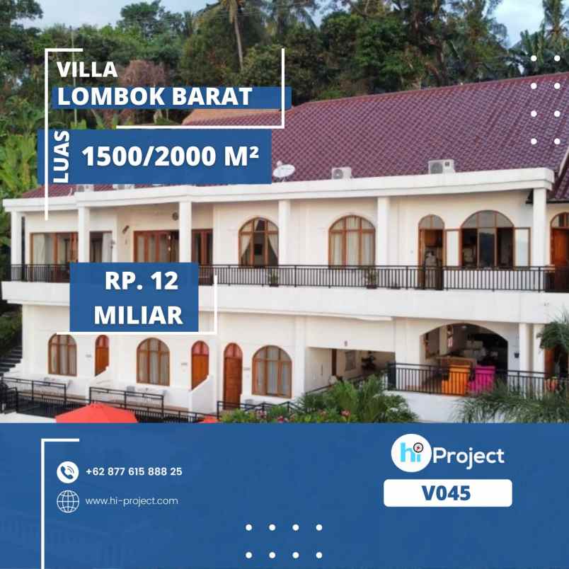 dijual villa senggigi batu layar