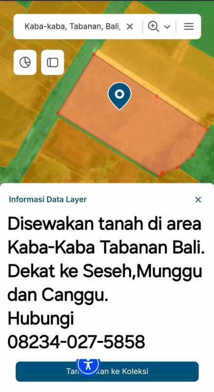 disewakan tanah kaba kaba tabanan bali