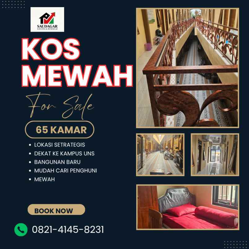 kos mewah exlusif dekat kampus uns solo