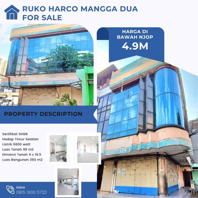 ruko gudang kantor jalan mangga dua selatan no 22