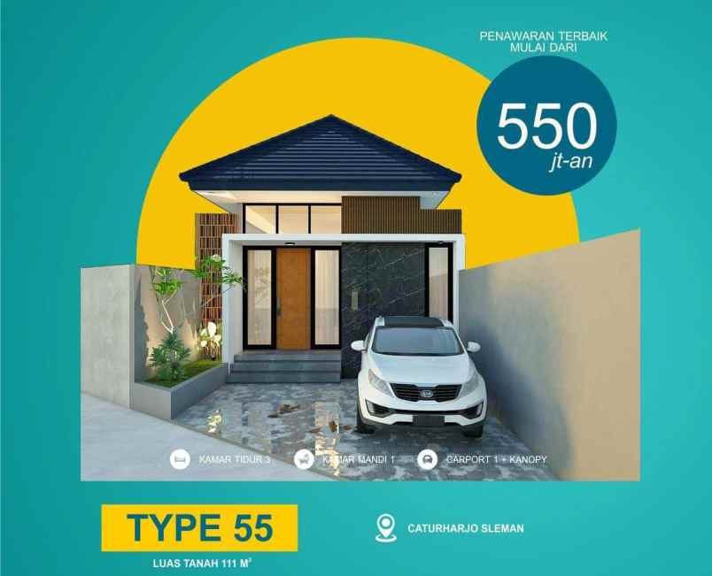 rumah 500 jutaan 5 menit ke rsud sleman