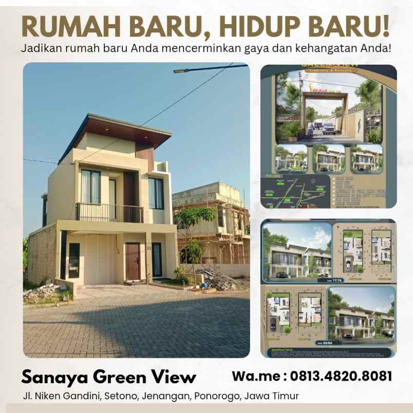 rumah baru 2 lantai syariah di kota ponorogo