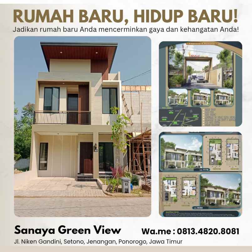 rumah baru 2 lantai syariah di kota ponorogo