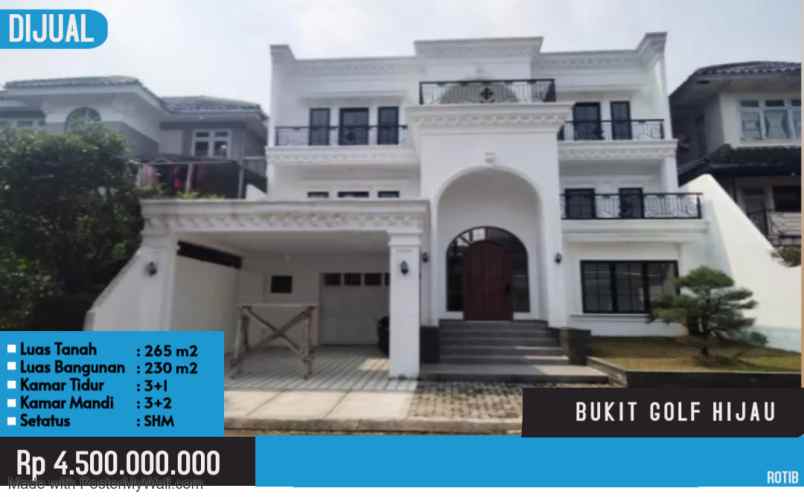 rumah baru 3 lantai swimming pool di sentul city