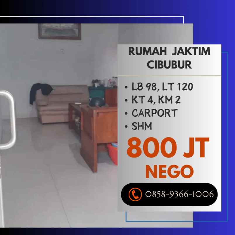 rumah cibubur jaktim akses mudah ke jalan raya bogor