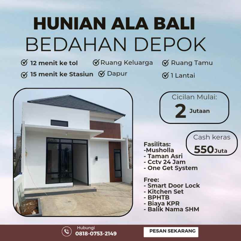 rumah cicilan 2 jutaan di bedahan depok