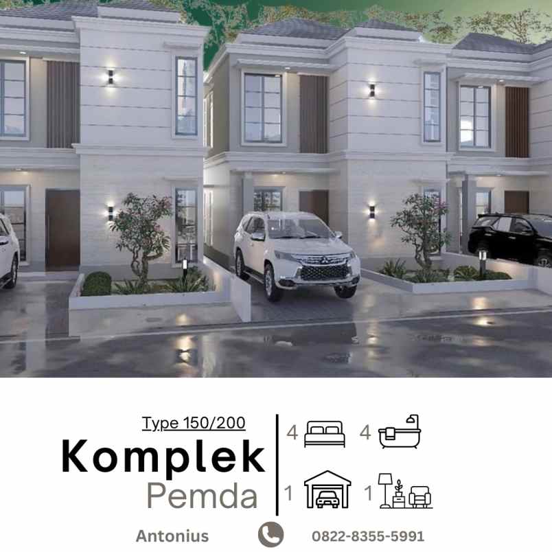 rumah di komplek pemda turun harga