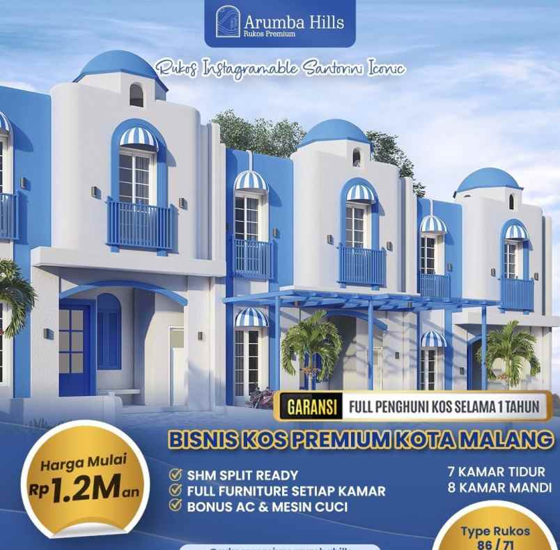 rumah kost premium arumba hills strategis kota malang