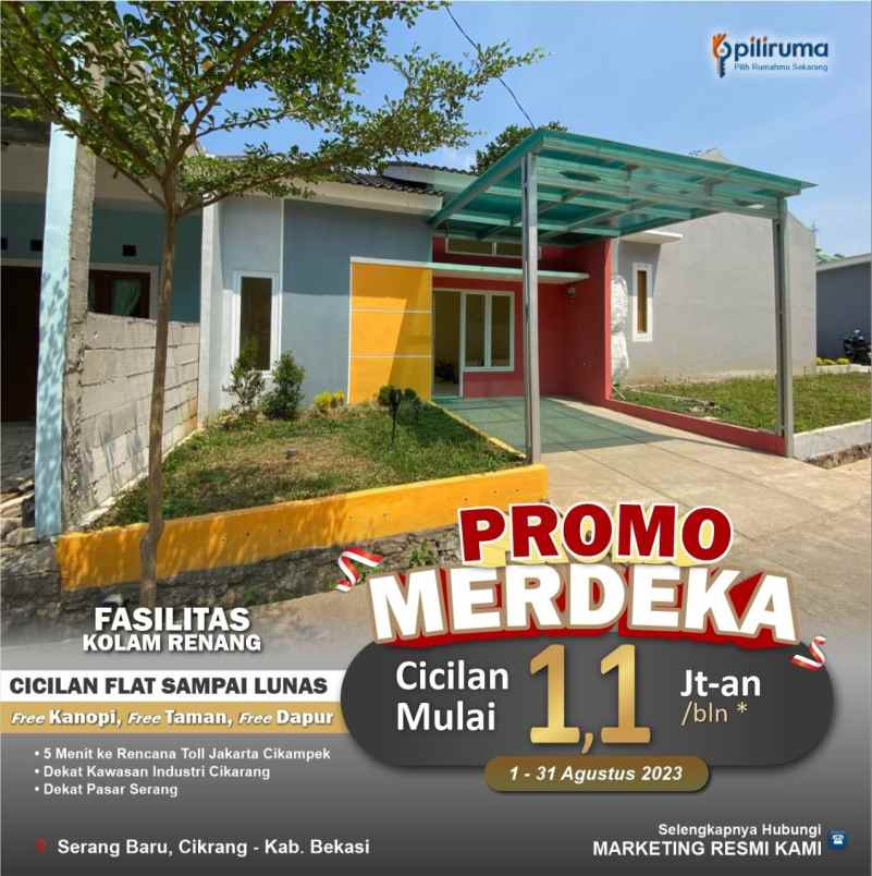 rumah murah di serang baru bekasi cicilan 1jutaan