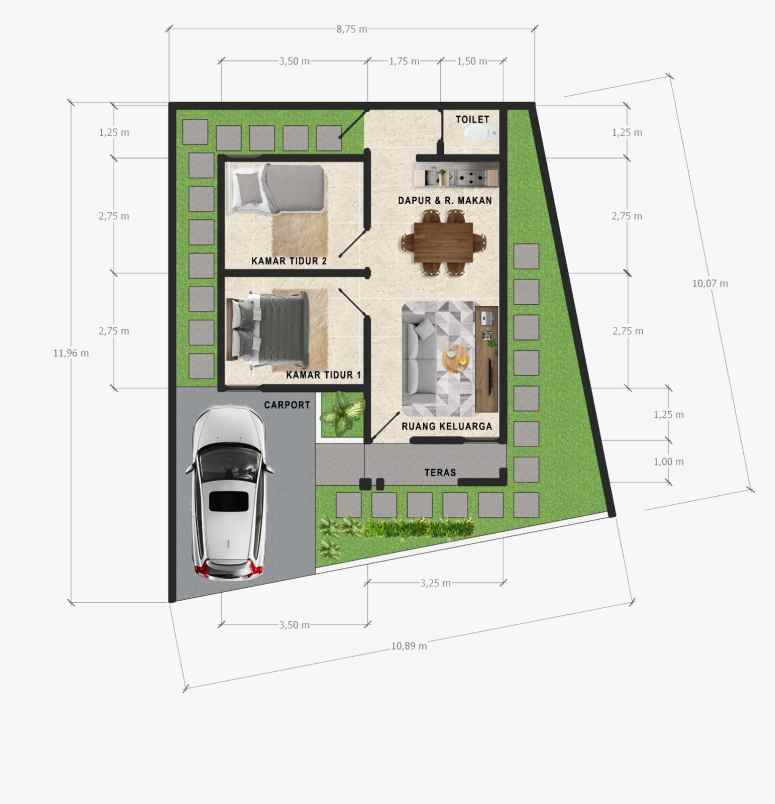 rumah murah tanah luas dekat terminal secang