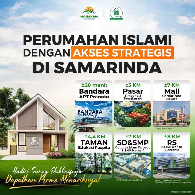 Dijual Rumah Cluster Konsep Islami Di Samarinda View Mahakam Mountain