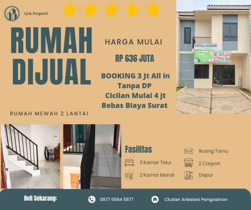 Rumah Siap Huni 2 Lantai Cicilan Mulai 4 Jutaan