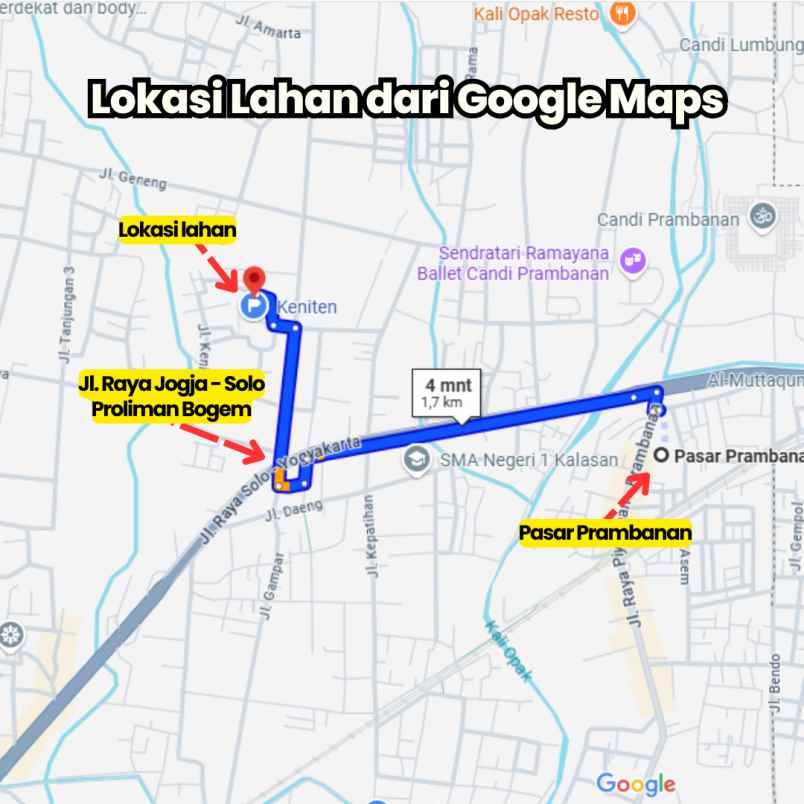 tanah kavling murah barat candi prambanan
