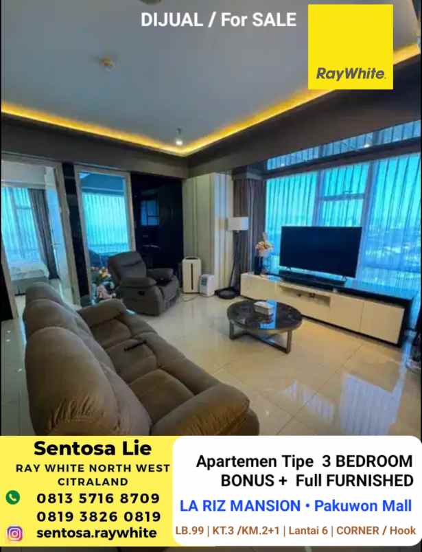 dijual apartemen jalan pakuwon indah