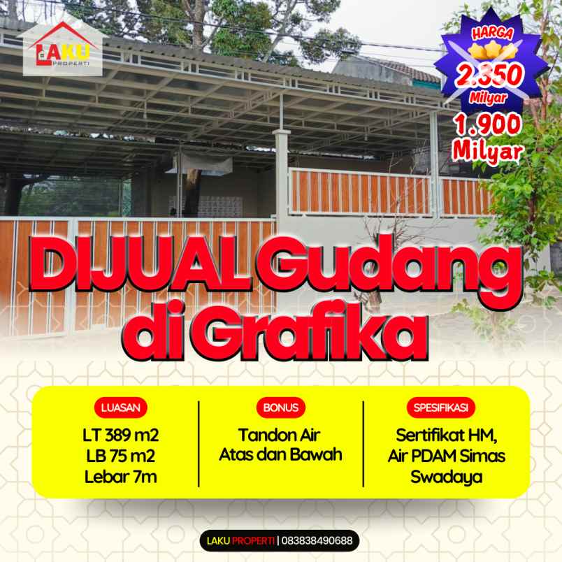 dijual gudang strategis grafika raya banyumanik