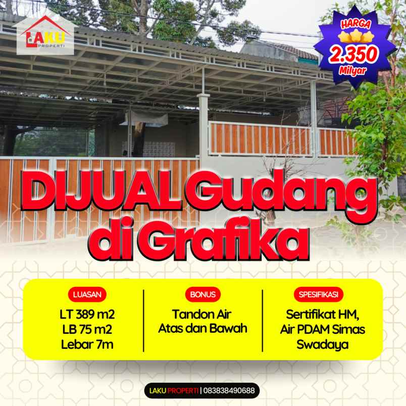 dijual gudang strategis grafika raya banyumanik