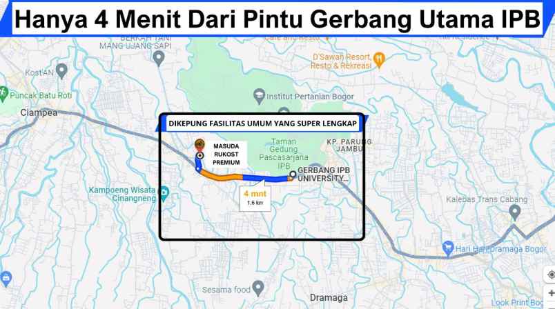 dijual kost cibanteng ciampea