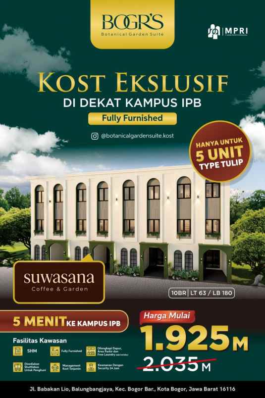 dijual kost kampus ipb dramaga