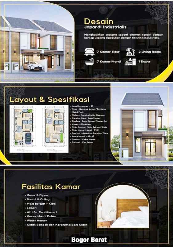 dijual kost syariah 7 kamar full furnished dekat ipb