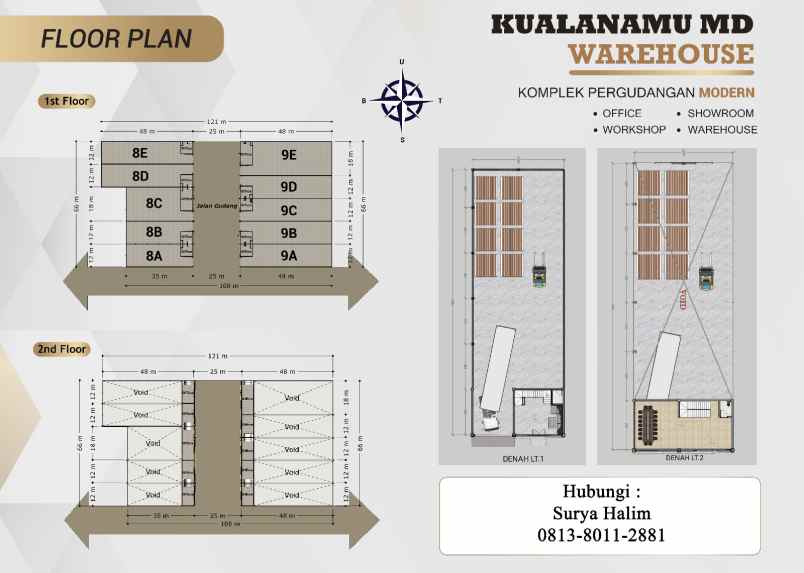 dijual ruko gudang kantor komplek pergudangan