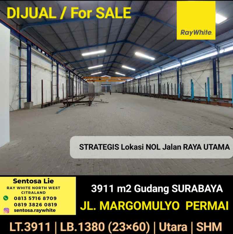 dijual ruko gudang kantor margomulyo permai