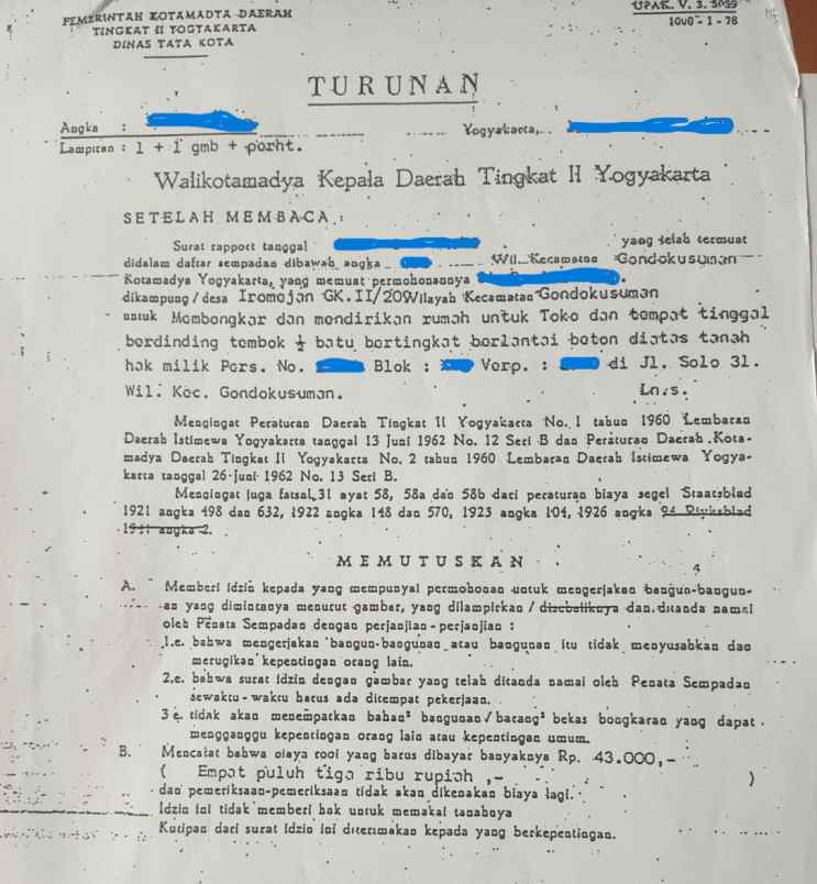 dijual ruko gudang kantor terban gondokusuman kota