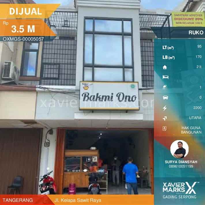 dijual ruko opal 2 lantai di gading serpong