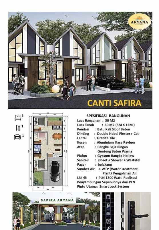 dijual rumah aryana karawaci tangerang